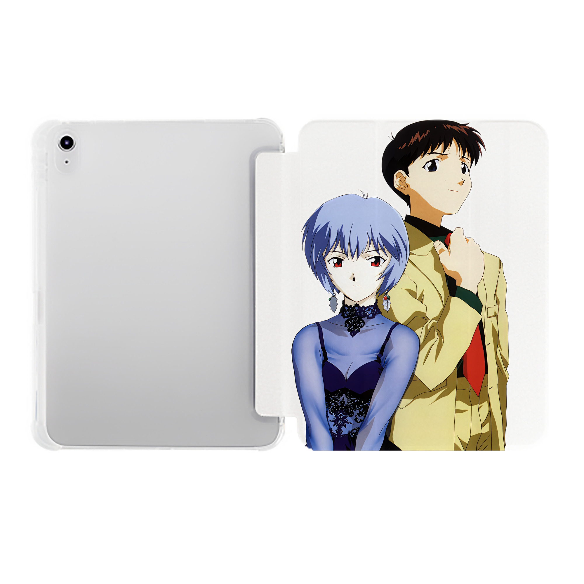 （画像用） EVA 新世紀エヴァンゲリオン IPad ケース ペン収納付き 三つ折りスタンド PUレザー×シリコン 対応機種9.5/10.5/10.9インチ